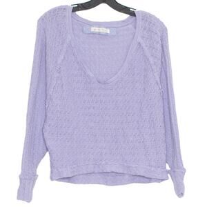 We The Free People Sweater Cottage Minimalist Soft Grunge Dolman Purple Small